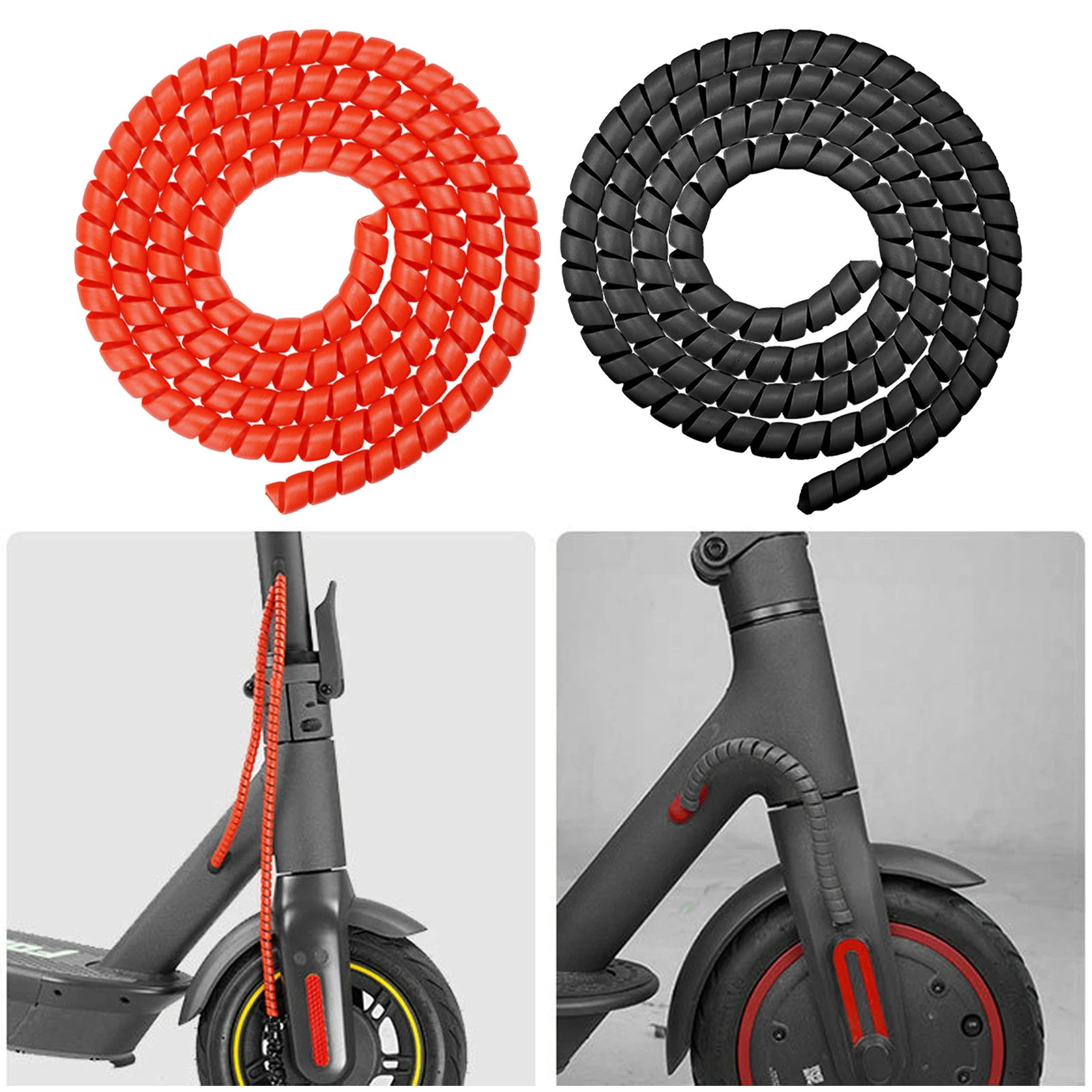 Scooter elétrico Brake Line Organizer, Proteção de tubulação, Envoltório espiral, Cabo de enrolamento, Tampa do fio, Tampa protetora do tubo, Xiaomi