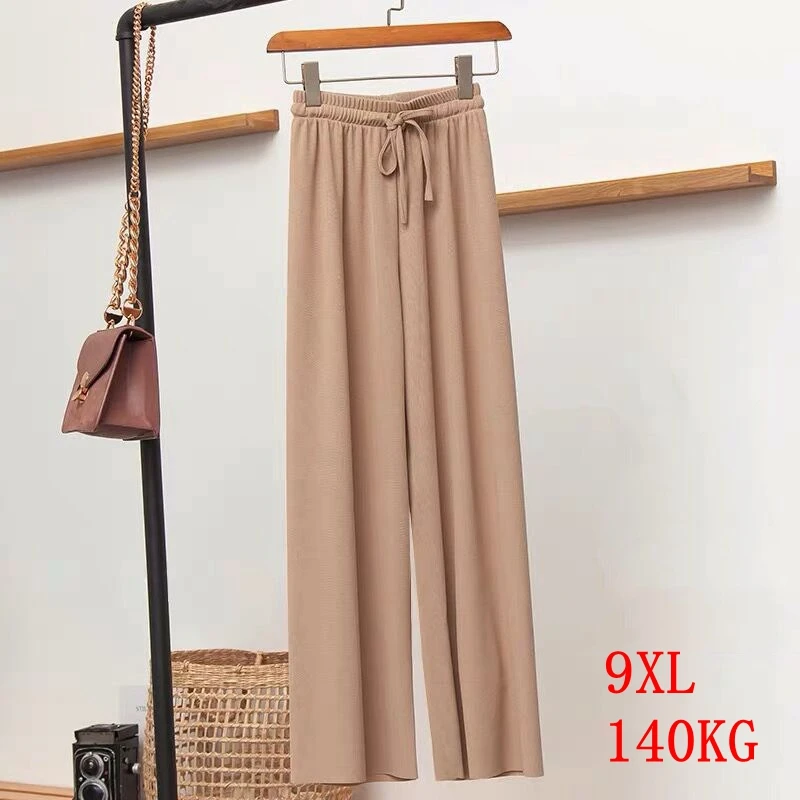 

large size women's casual pants cotton big size 7XL 8XL 9XL 10XL summer large stretch loose black trousers sport 46 48 50 52