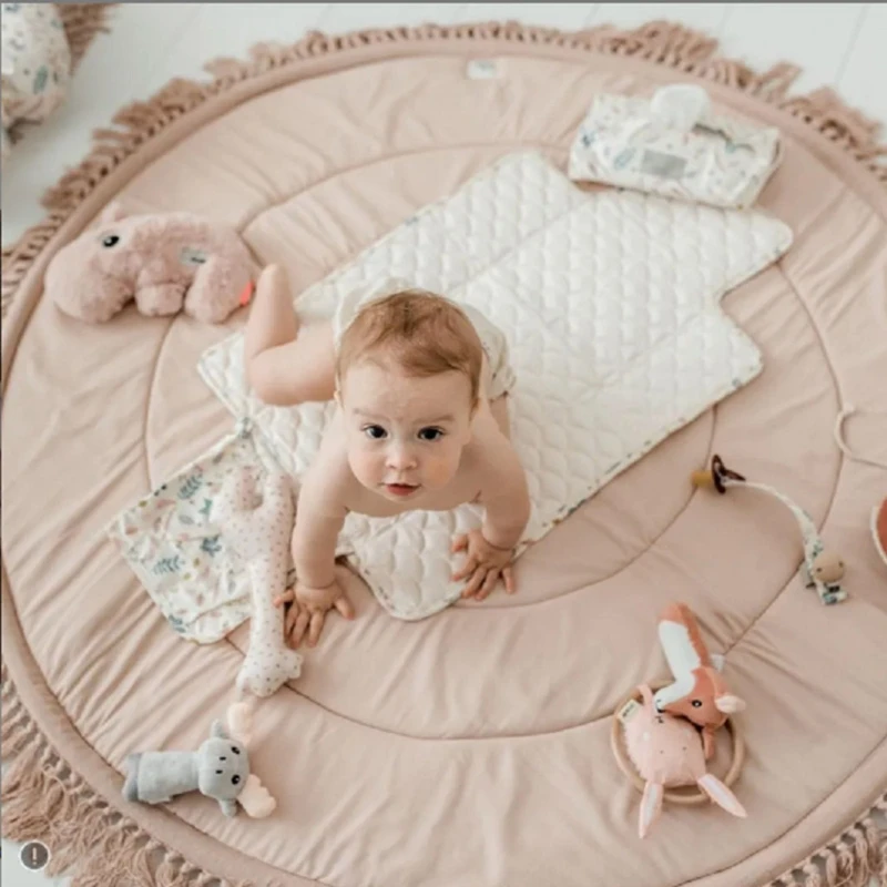 Alfombra de algodón suave para bebé, Alfombra de juego, almohadilla para gatear, manta, cojín de actividades en el suelo, decoración para habitación de niños