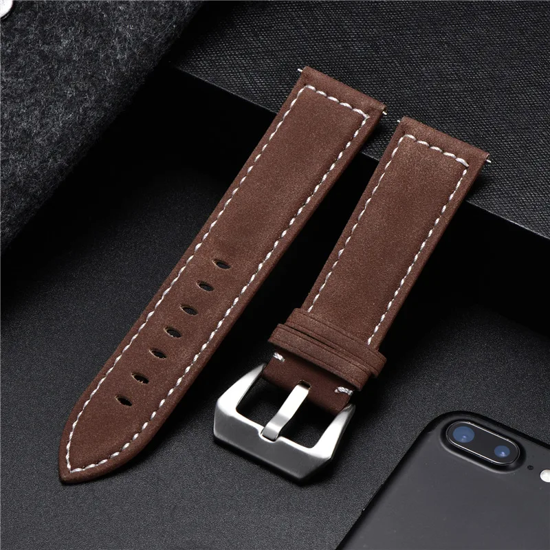 Vintage Matte Male Watchband 18mm 20mm 22mm 24mm Leather Men Strap Watch Accessories Luxury Watch Straps