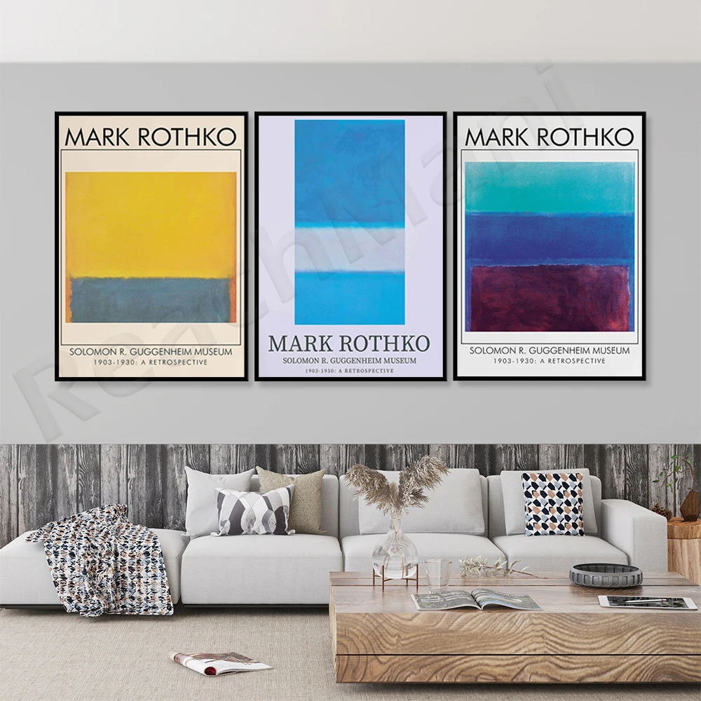 Mark Rothko Art Exhibition Poster, Rothko Prints, Modern Art Deco Mural Abstract Poster, Exhibition Poster