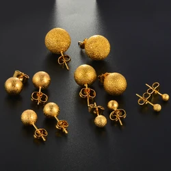 Anniyo Matte Ball Earrings for Women's Girl Round Beads Stud Earring Arab Middle Eastern Jewelry Hawaiian Earrings #241106