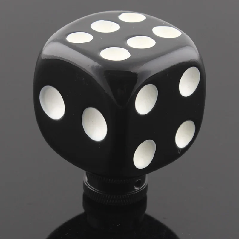 Universal Black White Dice Style Car Manual Stick Gear Shift Knob For Sedan Coupe Crossover Wagon Hatchback Truck SUV