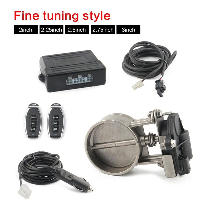 Stainless Steel Electric Exhaust Valve  2” 2.25” 2.5” 2.75” 3”  With Fine-tunable Remote Control Electronic Switch Kit