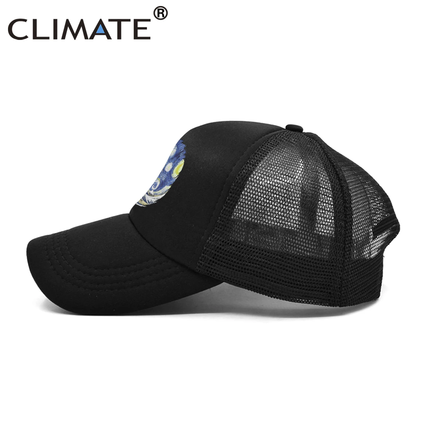 CLIMATE Sea Wave Surfing Trucker Cap Hat Surf Seaside Surfing Cool Cap Oil Painting Gorro Surfboard Mesh Baseball Cap Hat Men