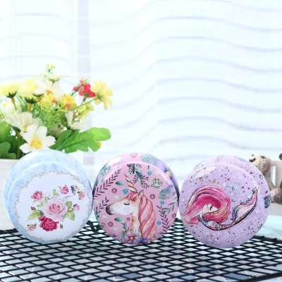 

10Pcs NEW Mini Elegant Flower Tin Box DIY Candle Jar Balm Round Empty Iron Box Portable Lipstick Zipper Cream Storage Box