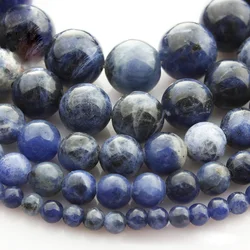 4mm 6mm 8mm 10mm 12mm Round Natural Blue Spots Stone Loose Beads Lot For Jewelry Making DIY Crafts Findings