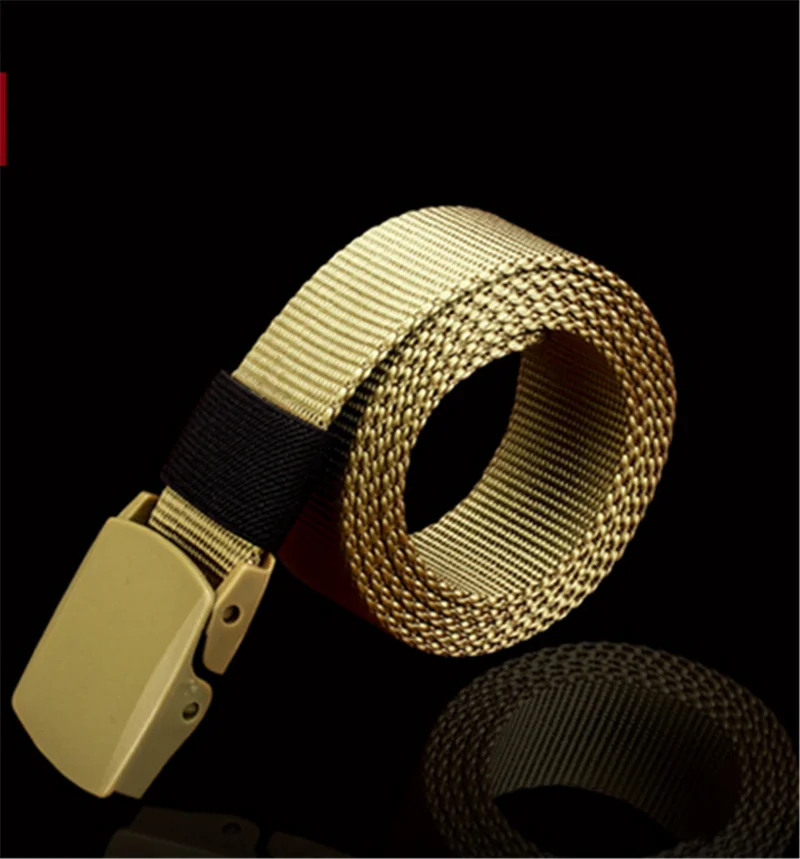 Men Female Belts Nylon Adjustable Belt Men Outdoor Travel Waist Belt with Plastic Buckle for Pants 120cm