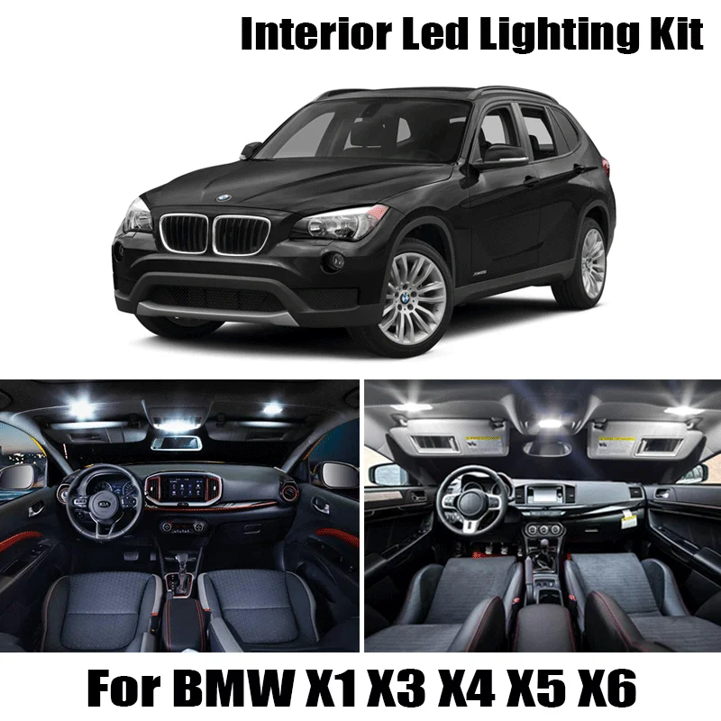 

100% белый безотказный CAN-шина для BMW X1 E84 F48 X3 E83 F25 X4 F26 X5 E53 E70 X6 E71 E72 светодиодный внутренний свет + подсветка номерного знака