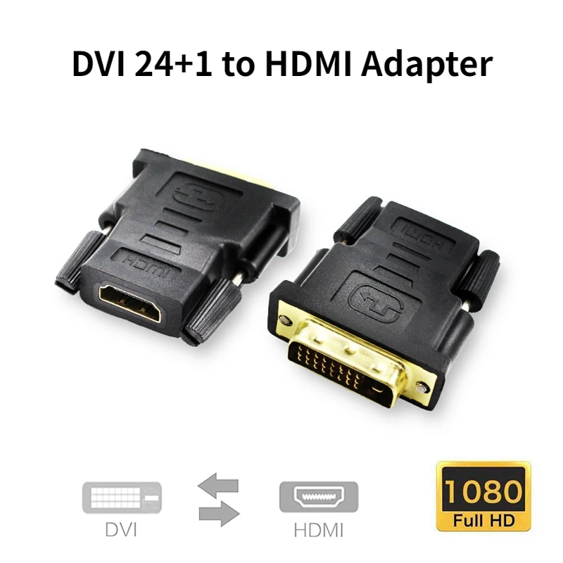 DVI to HDMI Adapter Connector Bi-directiona HDMI to DVI DVI D 24+1 Male to HDMI Female 1080P Connector Converter for Projector