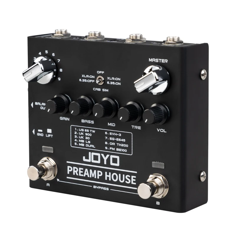 Joyo R-15 Preamp House Digital Preamplifier Footswitch Guitar Pedal Parts Effects Guitar Pedal 18 Tones Dual Channel Distortion