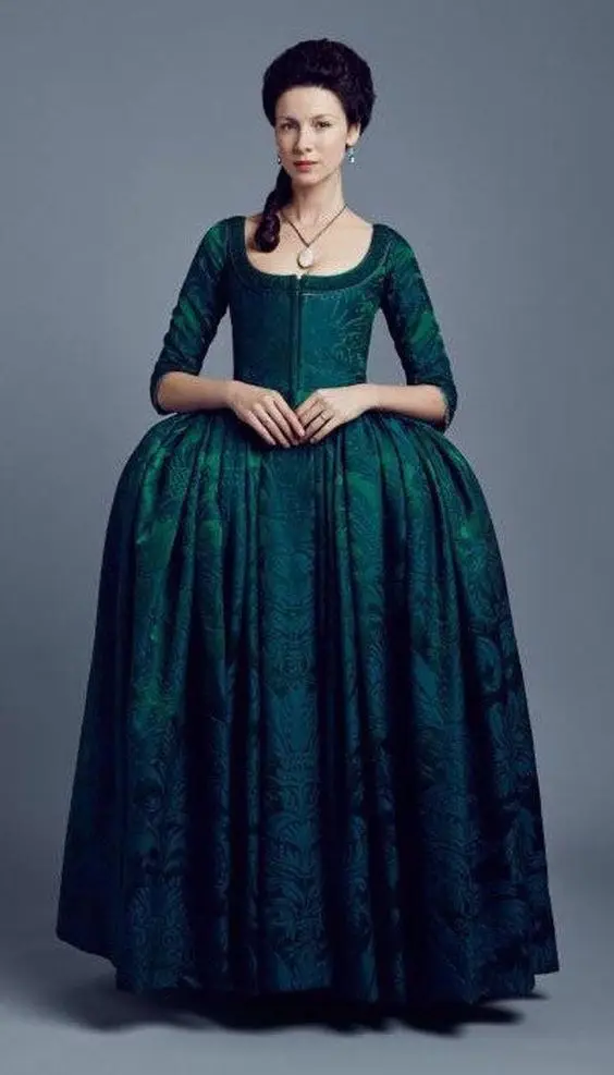 Outlander Claire Fraser dress cosplay claire costume dress Georgian 18th century sack back dress day court dress