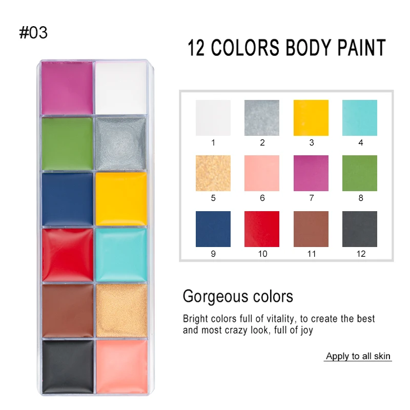 SFX Make-up-Set, 12-farbig, Gesichts- und Körperbemalung, Öl, Bühne, Spezialeffekte, Halloween, Wunde, Narbe, Wachs, Make-up, gefälschte Schorf, Blutspatel, Farbe – Detail 10