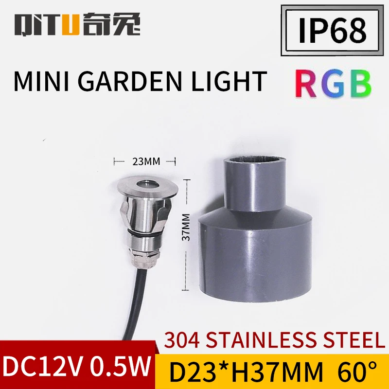 

Built-in D23mm underground light IP68 waterproof 12V mini RGB dimming small spotlight , Used for courtyard garden stair terrace