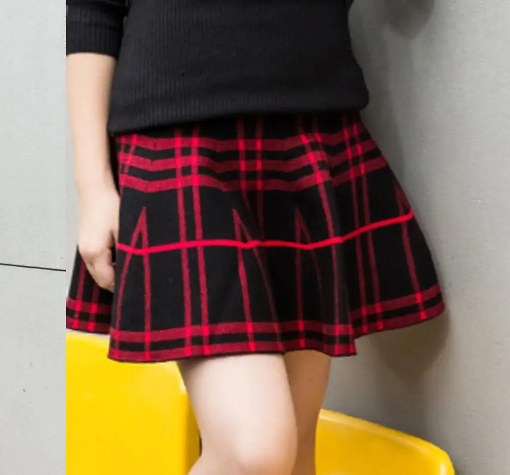 2021 Autumn Winter Skirts For Girls Fashion School Girls Pleated Skirts Kids plaid Clothes Baby Child High Waist Tutu Skirts