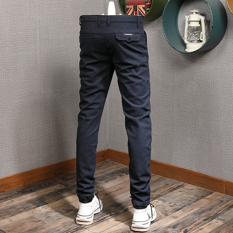 Pantaloni da tuta neri da uomo autunno Business pantaloni Slim Fit dritti formali