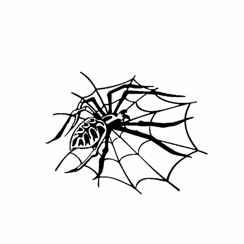 Creative Decals Spider Webs Halloween Car Stickers Vinyl Decal Automobile Decoration Waterproof Black/Silver,18cm*14cm