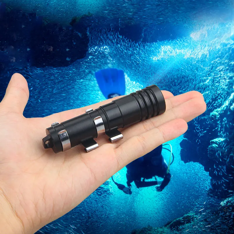 Professional R3 LED Diving Flashlight Scuba Mask Torch Depth Underwater 100M Clip Torch Lantern Diver Diving Pocket Lamp