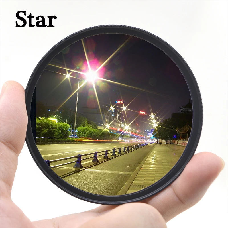 KnightX Star 4 6 8 Line Filter For canon sony nikon d3300 light 1300d 2000d 700d 200d d70 photo dslr 49 52 55 58 62 67 72 77 mm