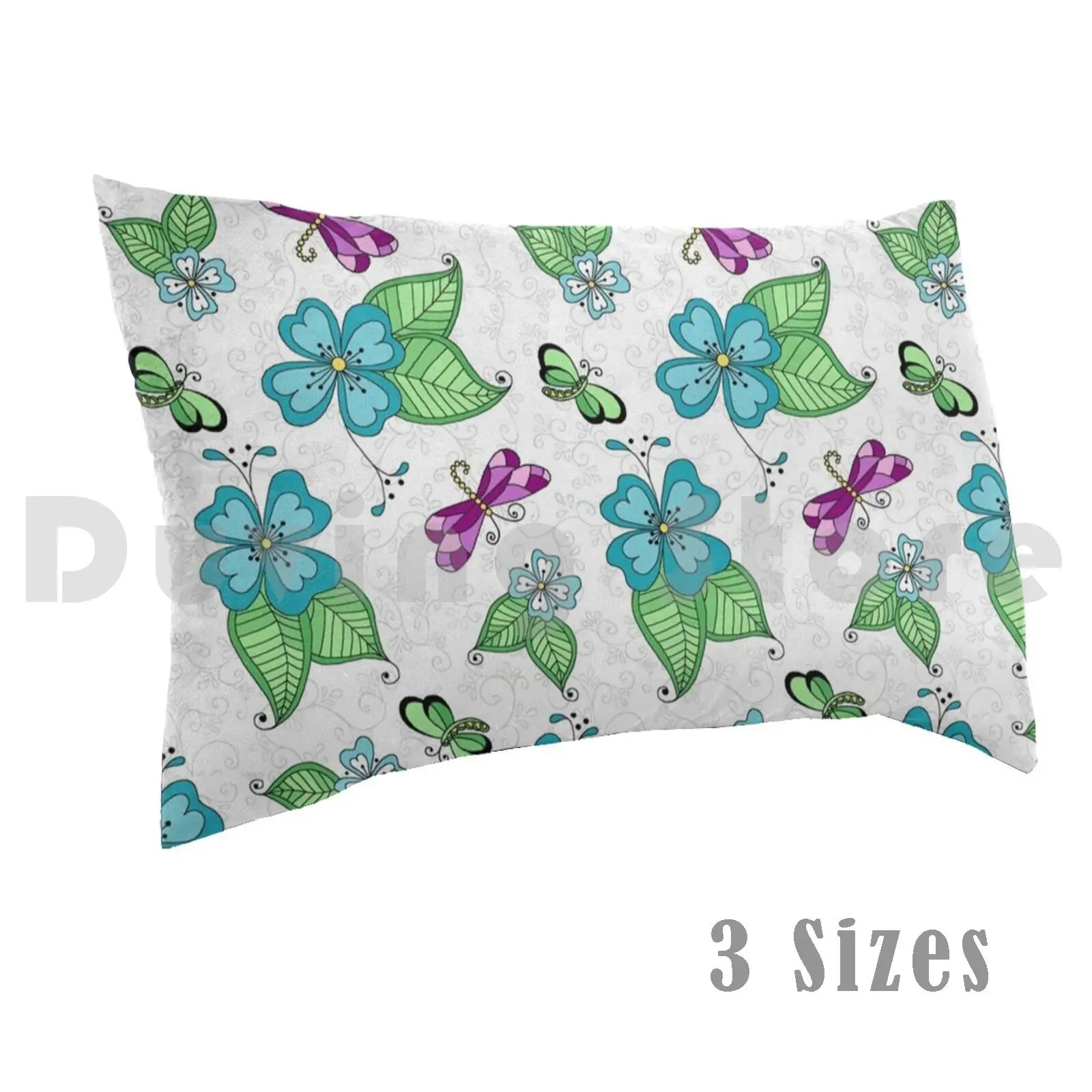 Dragonfly White Pillow Case 20*30 Inch Dragonfly Flower Kristin Omdahl