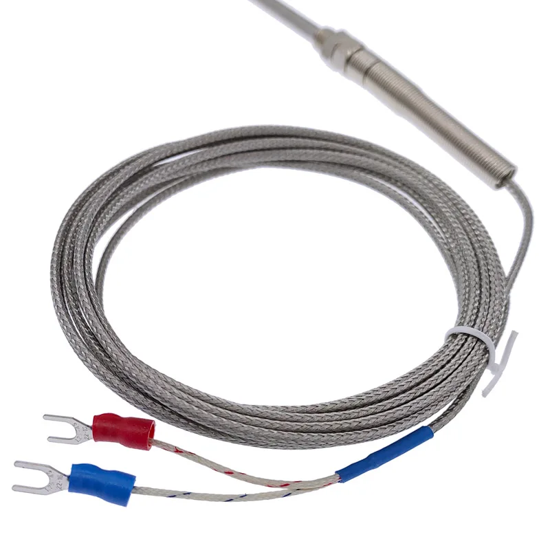 100mm K type thermocouple probe type thermocouple sensor  stainless steel thermocouple 1m 2m 3m 4m 5m cable 0-400℃