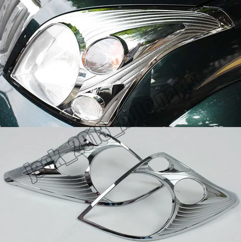 

2PCS ABS Chrome Front Head Light Lamp Cover Trim for 2003-2009 Toyota Prado Fj120