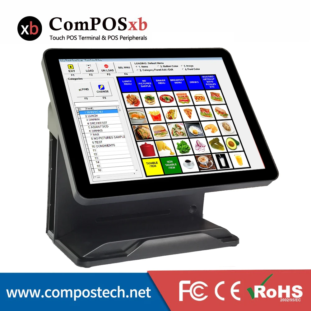 Factory Price 15 Inch Restaurant Night club POS System POS Terminal With Thermal Printer Cash Drawer