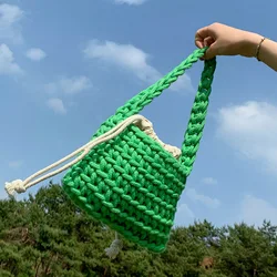 Knitting Yarn Cotton Balls Threads Crochet for Bag DIY Material Bag Cotton Rope Made Women's Bag Package Including a Set of Yarn