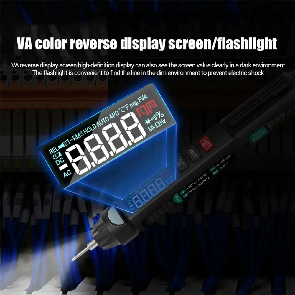 Multímetro Digital A3008, 6000 recuentos, bolígrafo de bolsillo, rango automático/multímetro inteligente, detección NCV, multímetro de voltaje CC/CA
