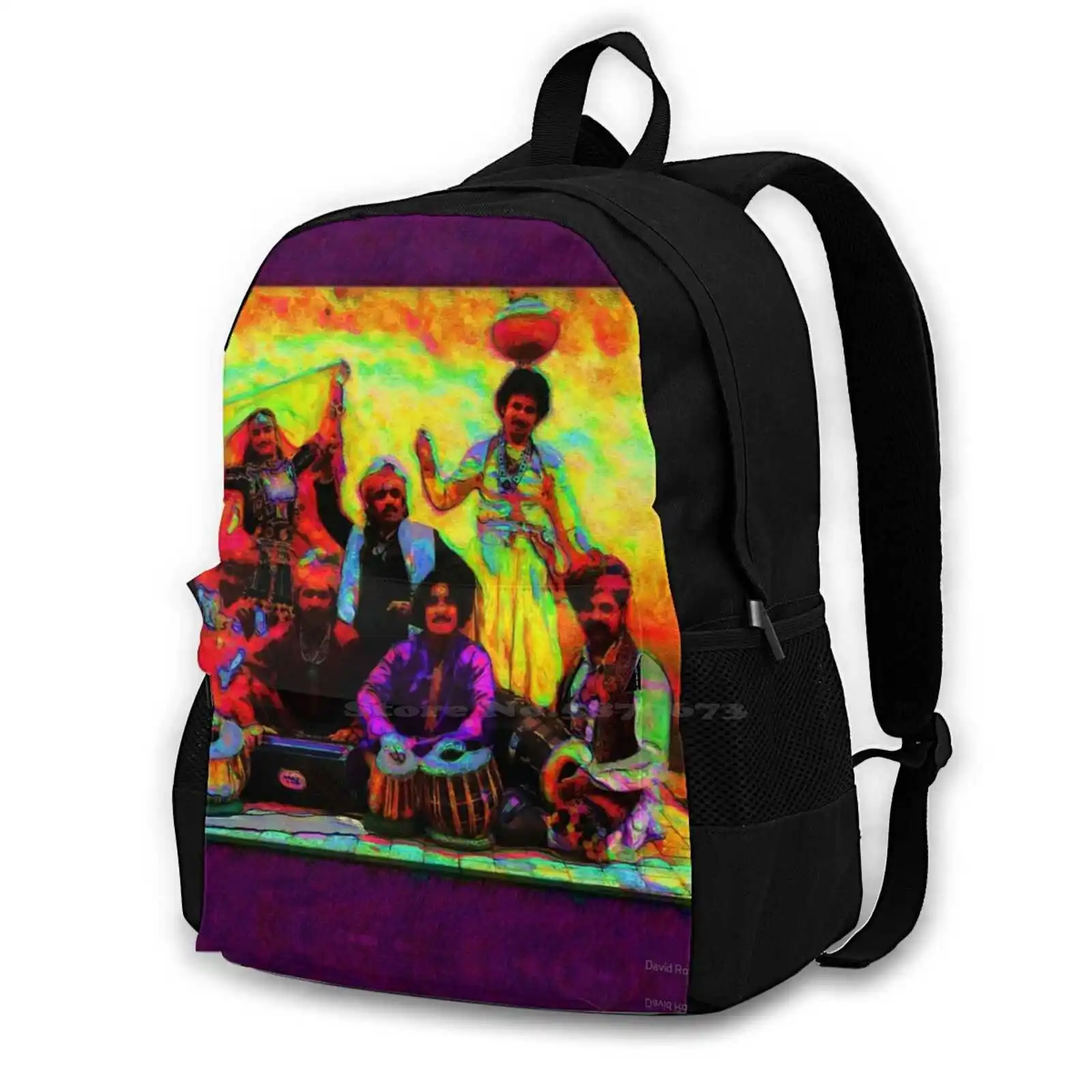 Band Of Gypsies Hot Sale Schoolbag Backpack Fashion Bags Red India Photoshop Style Color Psychedelic Lsd Woodstock Photo