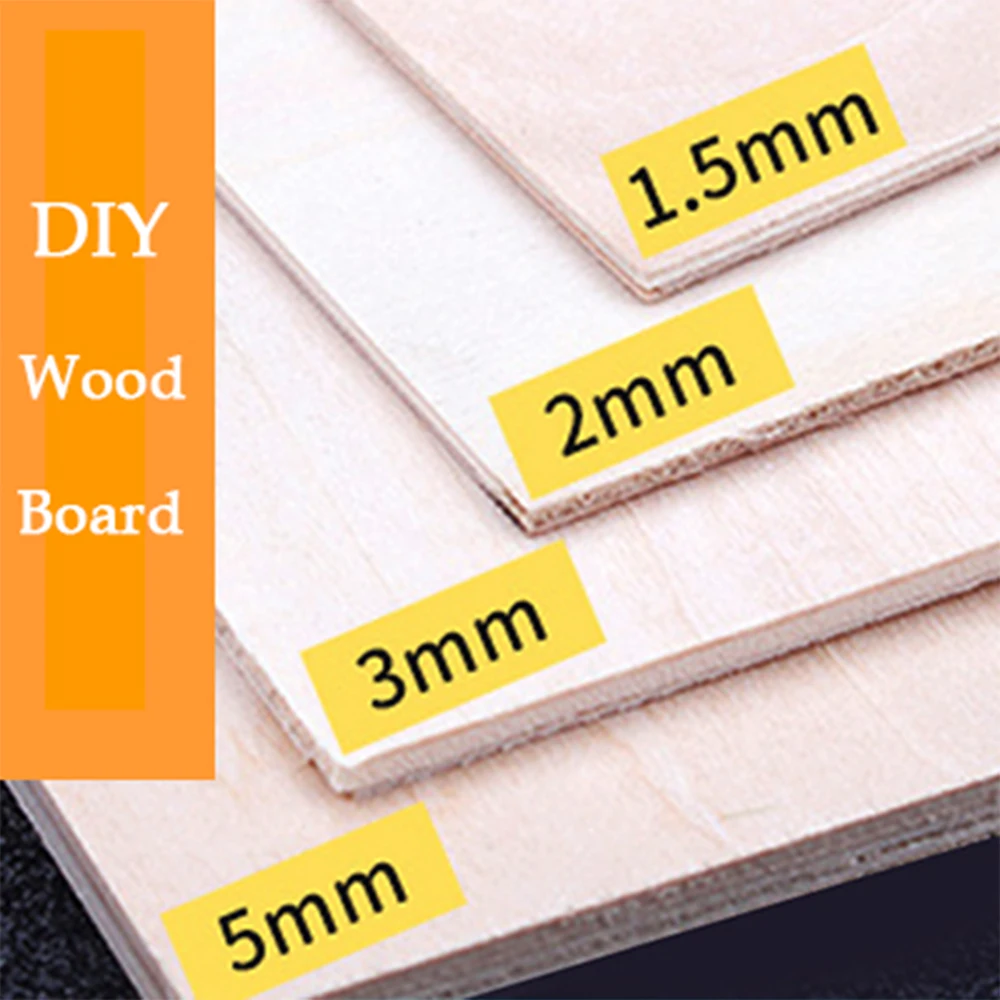 DIY Thin Wooden Board For House Villa Model Handmade Models Material 2mm 3mm 5mm Thick Three-ply Boards For Bilding Wall