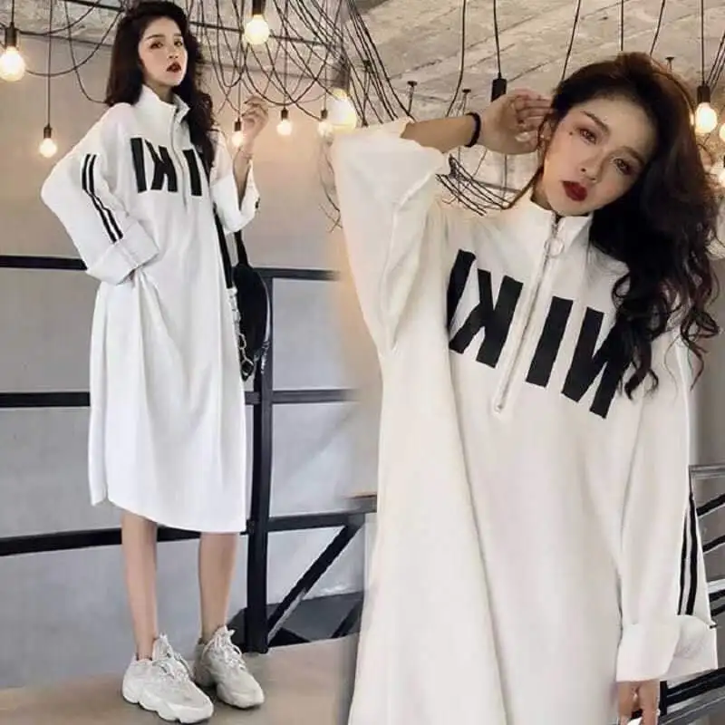 Long Sleeve Loose Large Big Add Size Women Clothing Tops Hoody Ladies Sweatshirt Autumn Outfits Oversized Hoodies Dress Coat