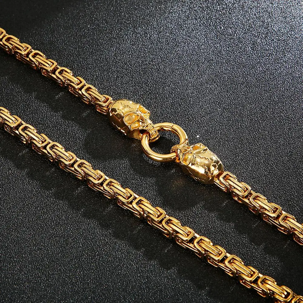 Kalen Men's Necklace Stainless Steel Charm Chain Gothic Chain Bone Decoration Jewelry Accessory