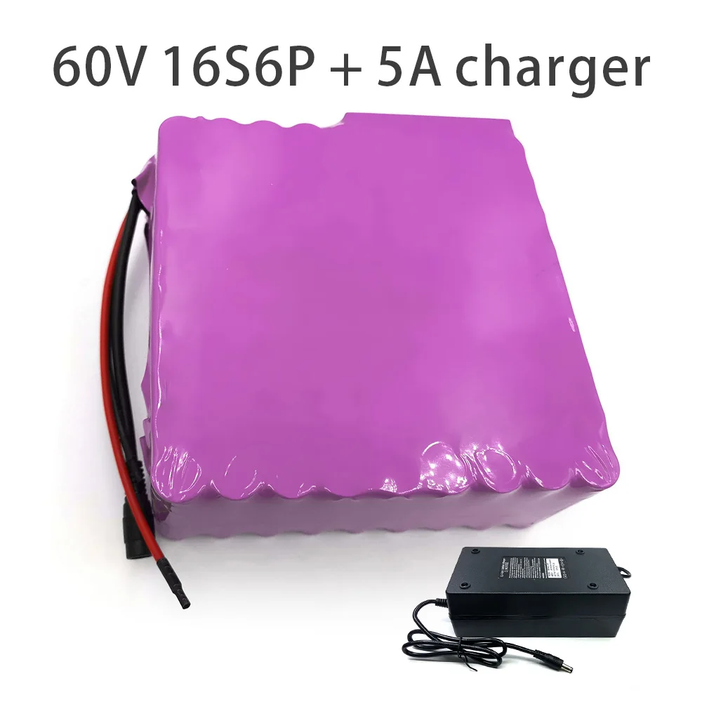 

With 5A charger 21Ah 16S6P 60V battery e-bike ebike electric bicycle Li-ion Motorcycle tricycle customizable 200x190x70mm