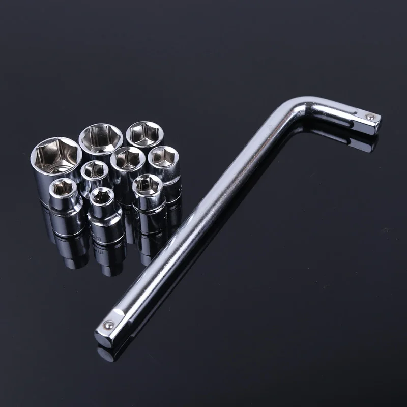 Hardware tools 10 Piece socket wrench auto repair socket wrench repair vanadium steel socket wrench