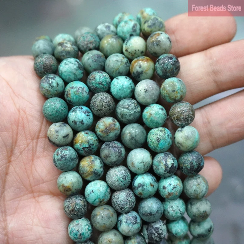 Matte Natural Stone African Turquoises Loose Round Beads Diy Bracelet Necklace for Diy Jewelry Making 15