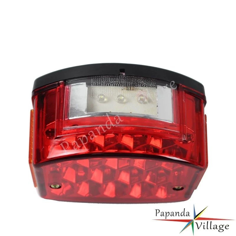 Papanda Motorbike LED 12V Black Housing Red Lens Rear Taillight Brake Stop Light Warning Lamp for Minsk 125cc Carpathians 50cc