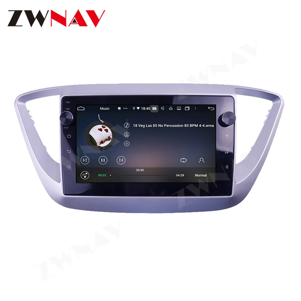 Multimedia Auto Radio IPS GPS Navigation Touch Screen Car DVD Player Android 10 4+128G For Hyundai Solaris 2016-2018 Heard Unit