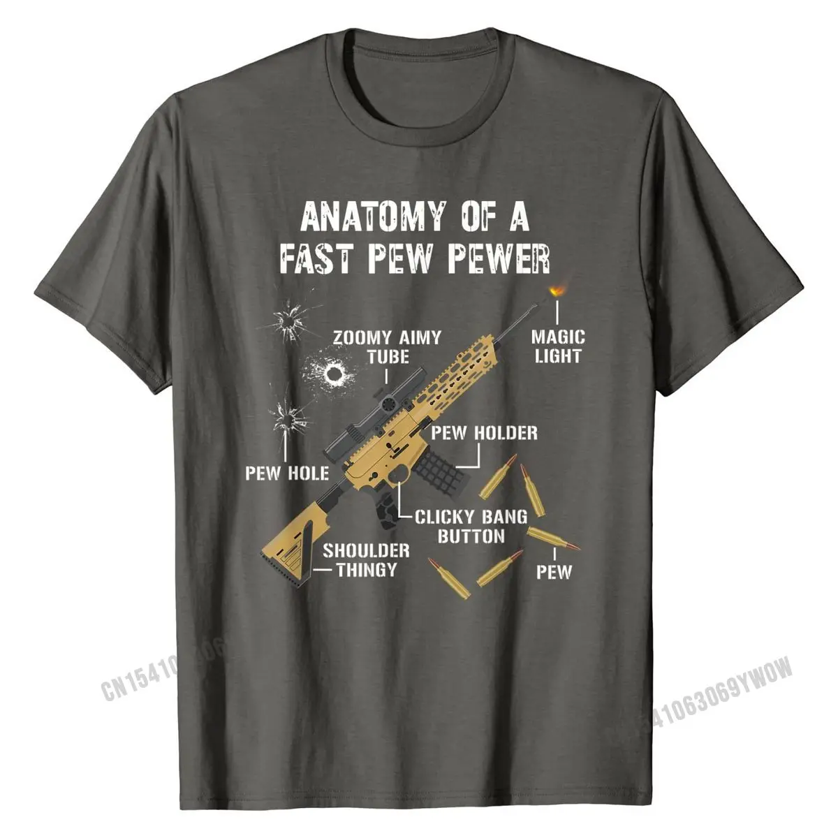 Funny Anatomy Of A Pew Pewer Rifle Gun Amendment Saying T-Shirt Tshirts Personalized Fashion Youth Tops Tees Personalized Cotton