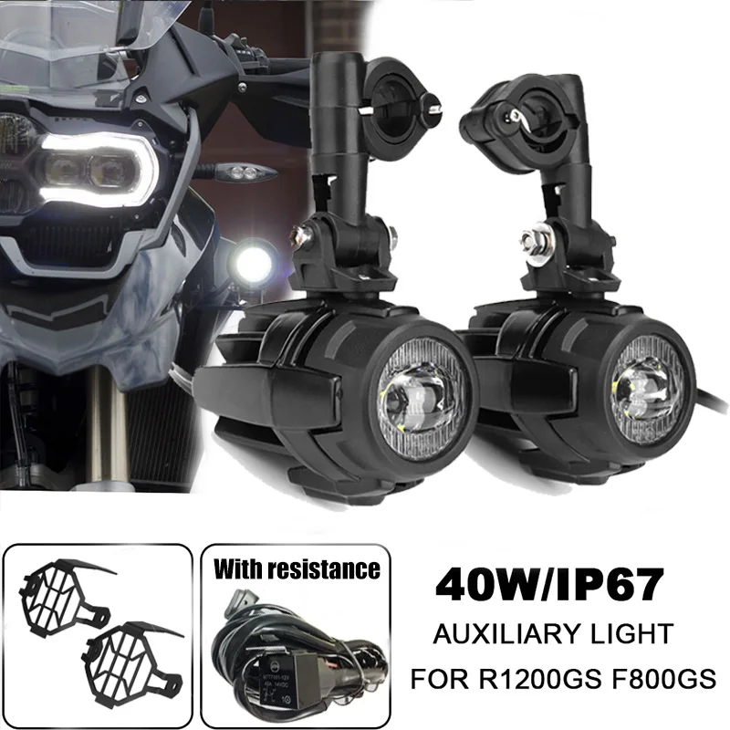 R1200GS 40W Motorcycle LED Fog Lights Auxiliary Assembliy For BMW R1200GS F850GS F750GS F 850GS 750GS 1250GS GS LC Adventure