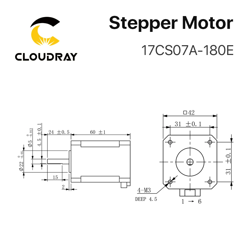 Nema17 Stepper Motor 60mm 2 Phase 71Ncm 1.8A Stepper Motor with DuPont 4-lead Cable for 3D printer CNC XYZ
