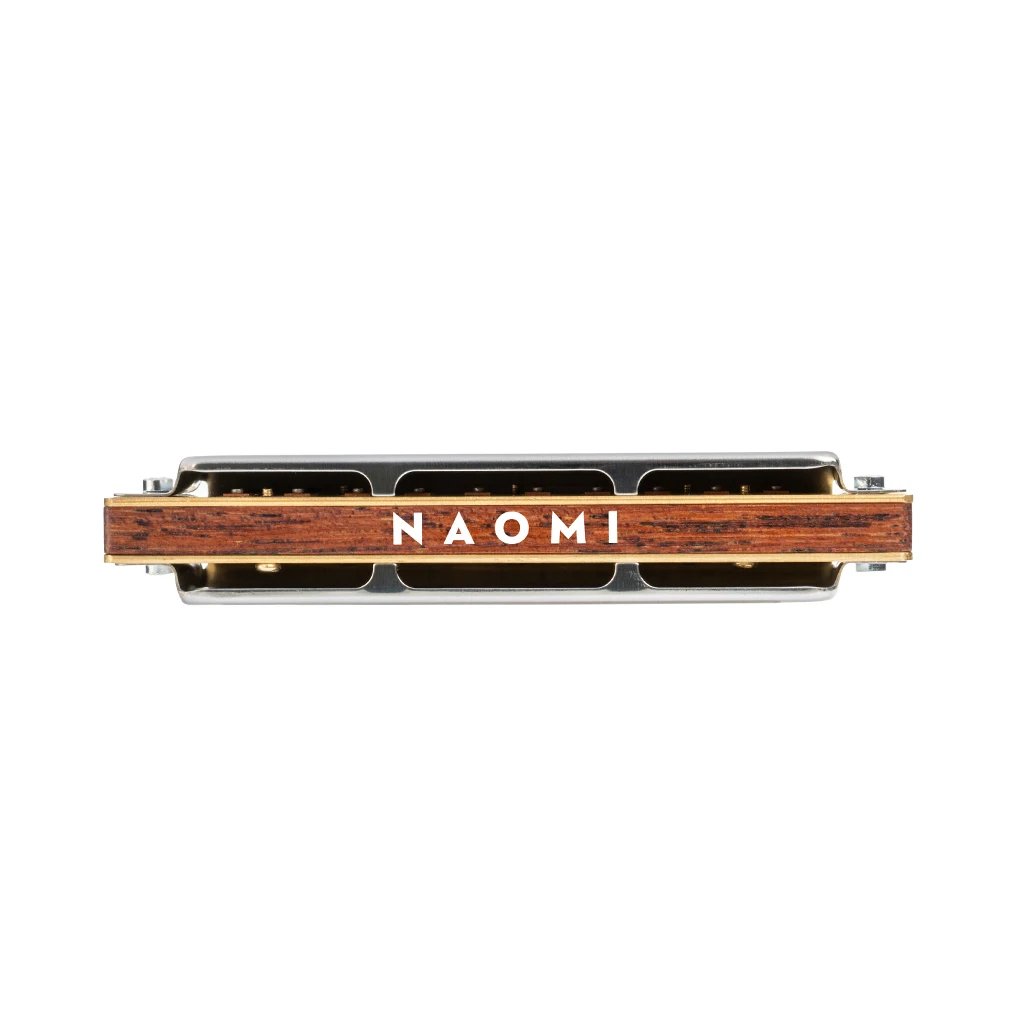 NAOMI Classic Blues Harmonica Key of C 10 Holes 20 Tones Mouth Organ C Rosewood/Arcylic/Sandalwood For Adult Professional