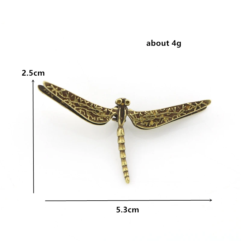 Handmade Pure Copper Chinese Style Art Dragonfly Figurines Miniatures Home Garden Decoration Creative