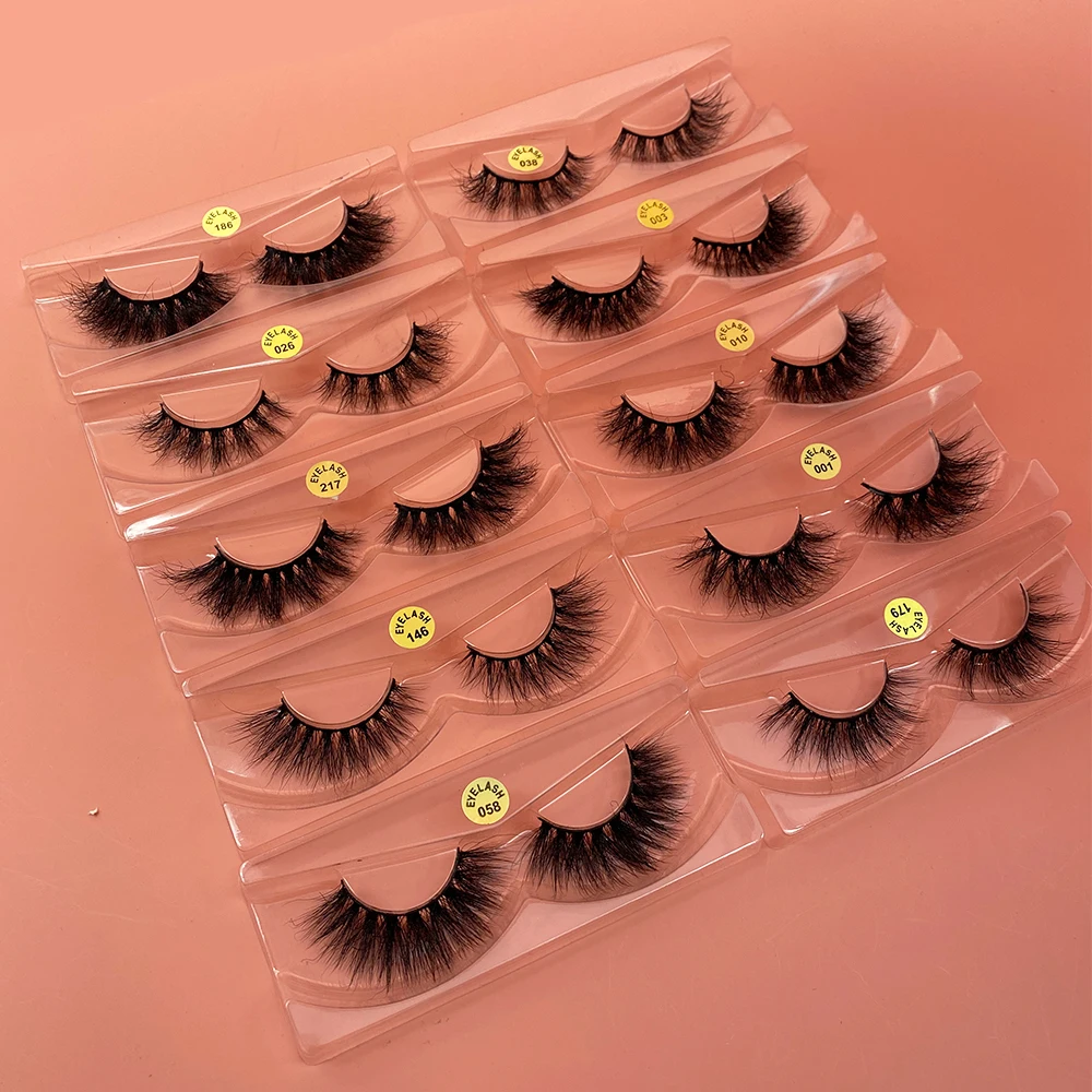 Wholesale 20/30/50Pairs No Box 3DMink Eyelashes Fluffy Dramatic Soft Lashes Handmade Thick Long Cruelty Free Eyelash Makeup Bulk