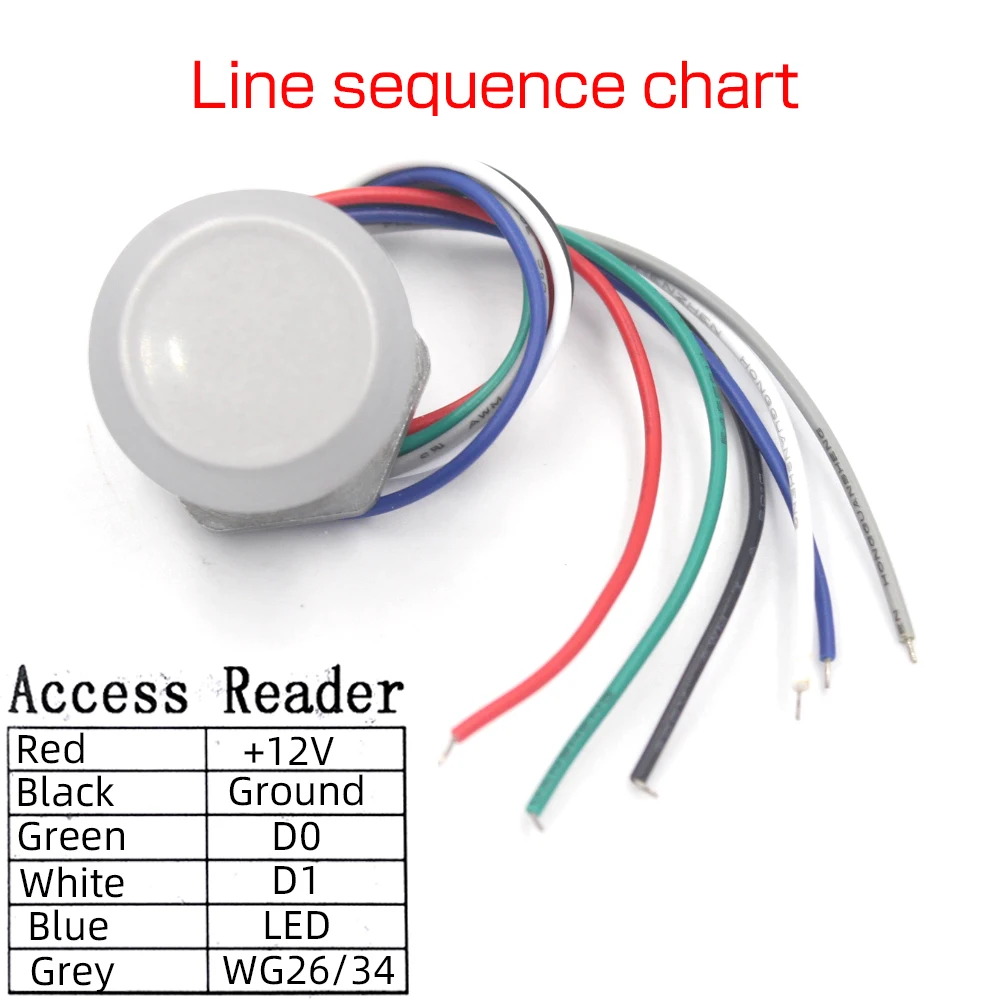 Wiegand RFID Card Reader Small Mini New Metal Access Control IP68 Waterproof 125Khz/13.56MHZ Micro Access Control Reader WG26/34