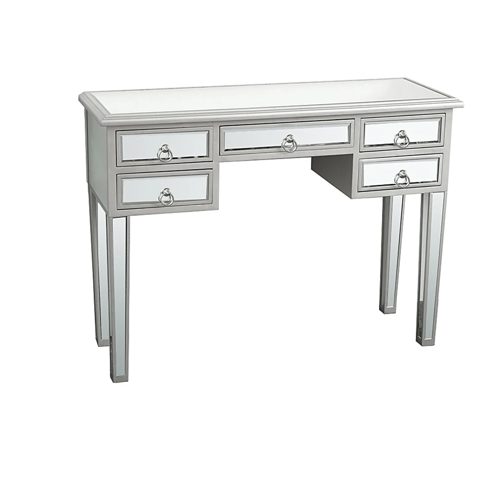 Dressing Table Mirrored Makeup Table Desk Study Desk  Vanity Illusions Collection Mirrored Entryway Console