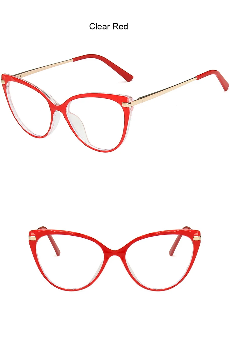 Mode Cat Eye Frauen Lesebrille Anti Blau Licht TR90 Frühling Scharnier Presbyopie Brillen Klare Linse Brillen – Detail 17