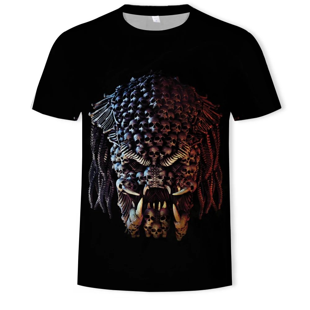 Camiseta de la serie Predator de thriller de ciencia ficción para hombre, camiseta transpirable de manga corta con estampado 3D, top informal de