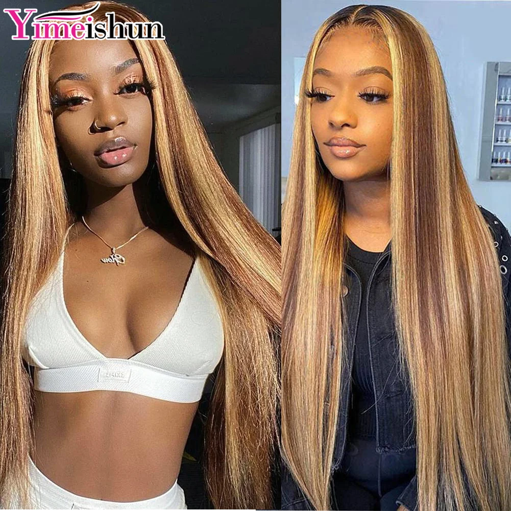 Highlight Bundles Human Hair Brazilian Straight Hair Bundles Remy Hair Weaving P4/27 Ombre Natural Hair Extensions Yimeishun