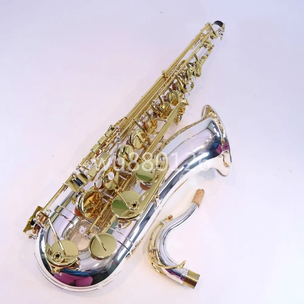 Jupiter JTS-1100SG Brand Bb Tenor Saxophone Brass Silver Plated Body Gold Lacquer Key B Flat Sax Instrument With Canvas Case